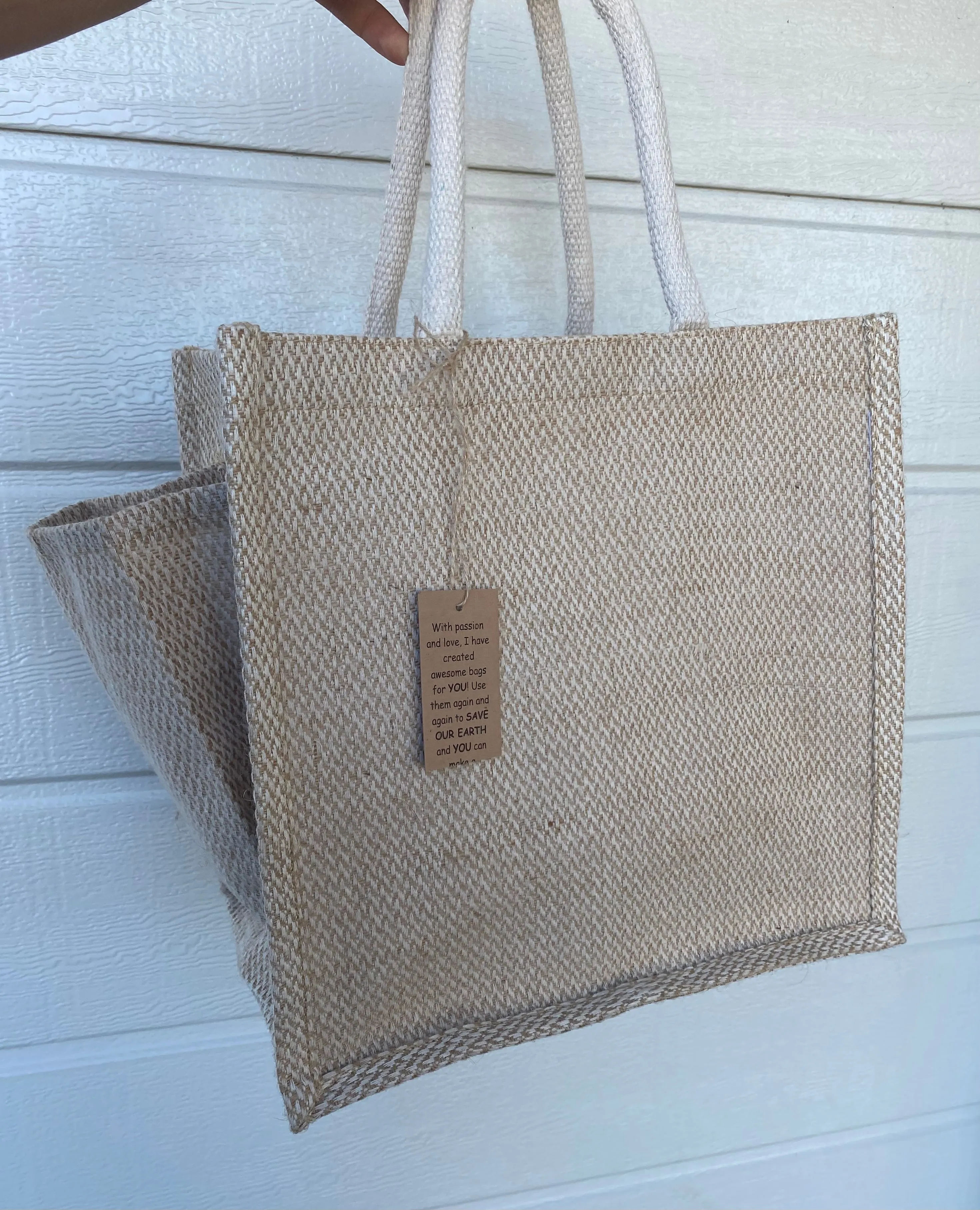 Large Luxe Tote Bag with drink holder - Strong & Durable