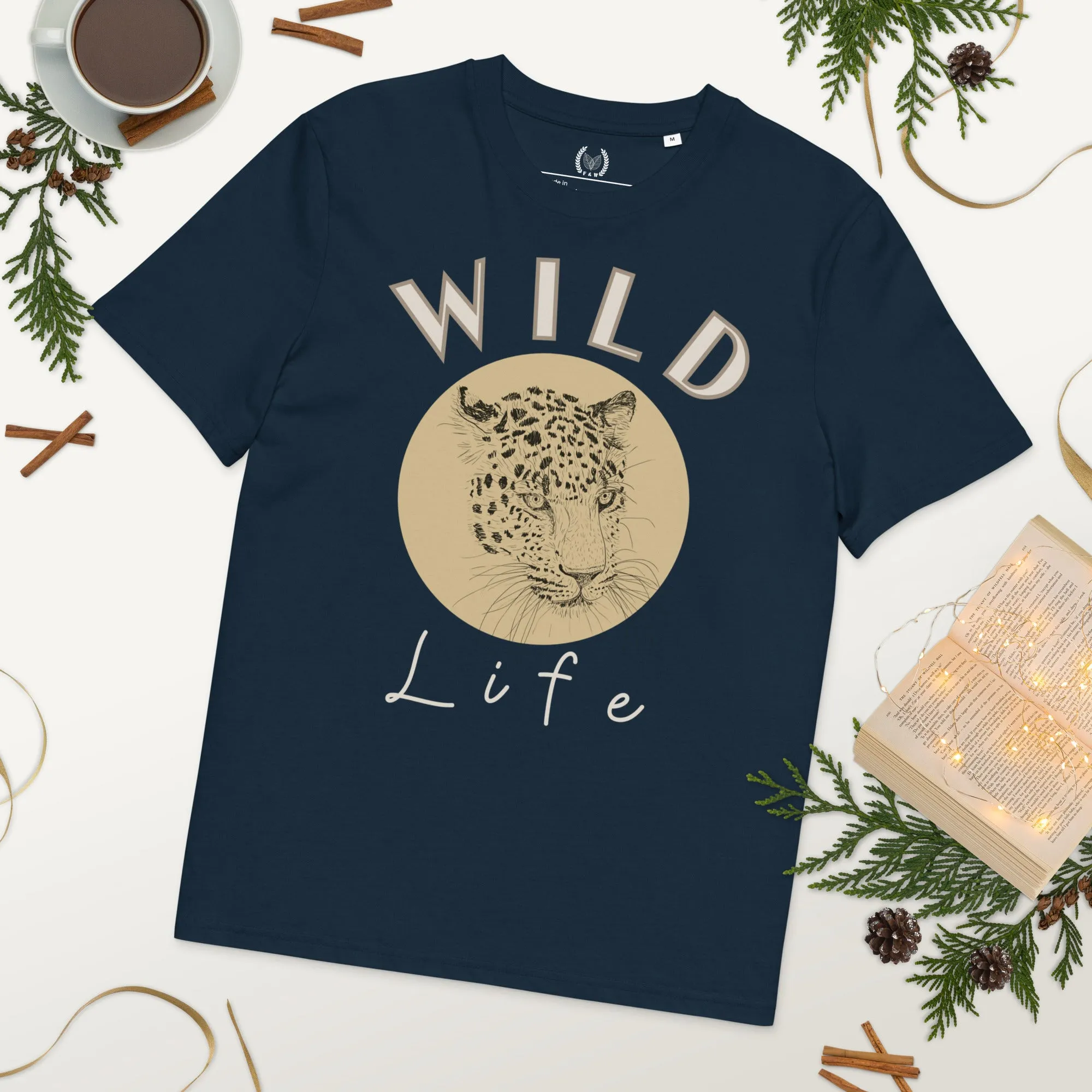 Leopard Graphic Organic Tee - “Wild Life” Quote