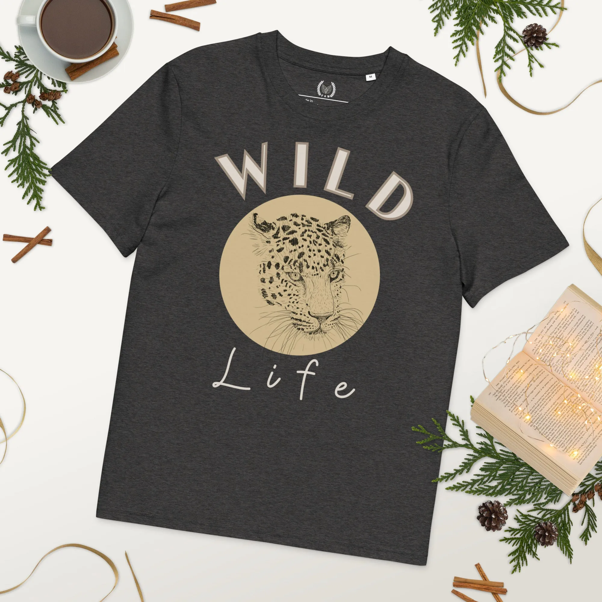 Leopard Graphic Organic Tee - “Wild Life” Quote