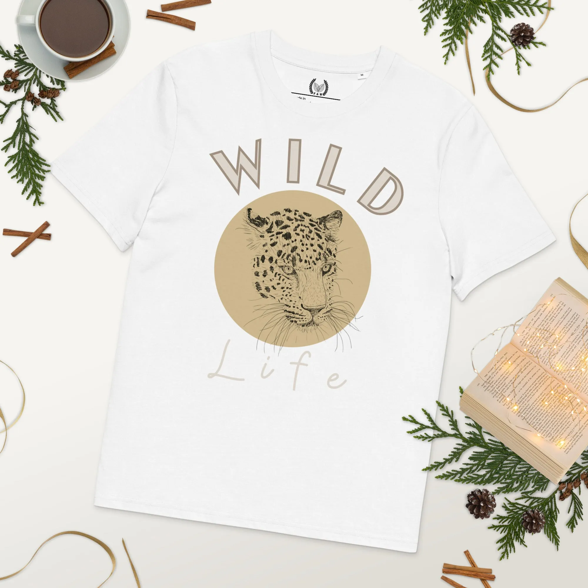 Leopard Graphic Organic Tee - “Wild Life” Quote