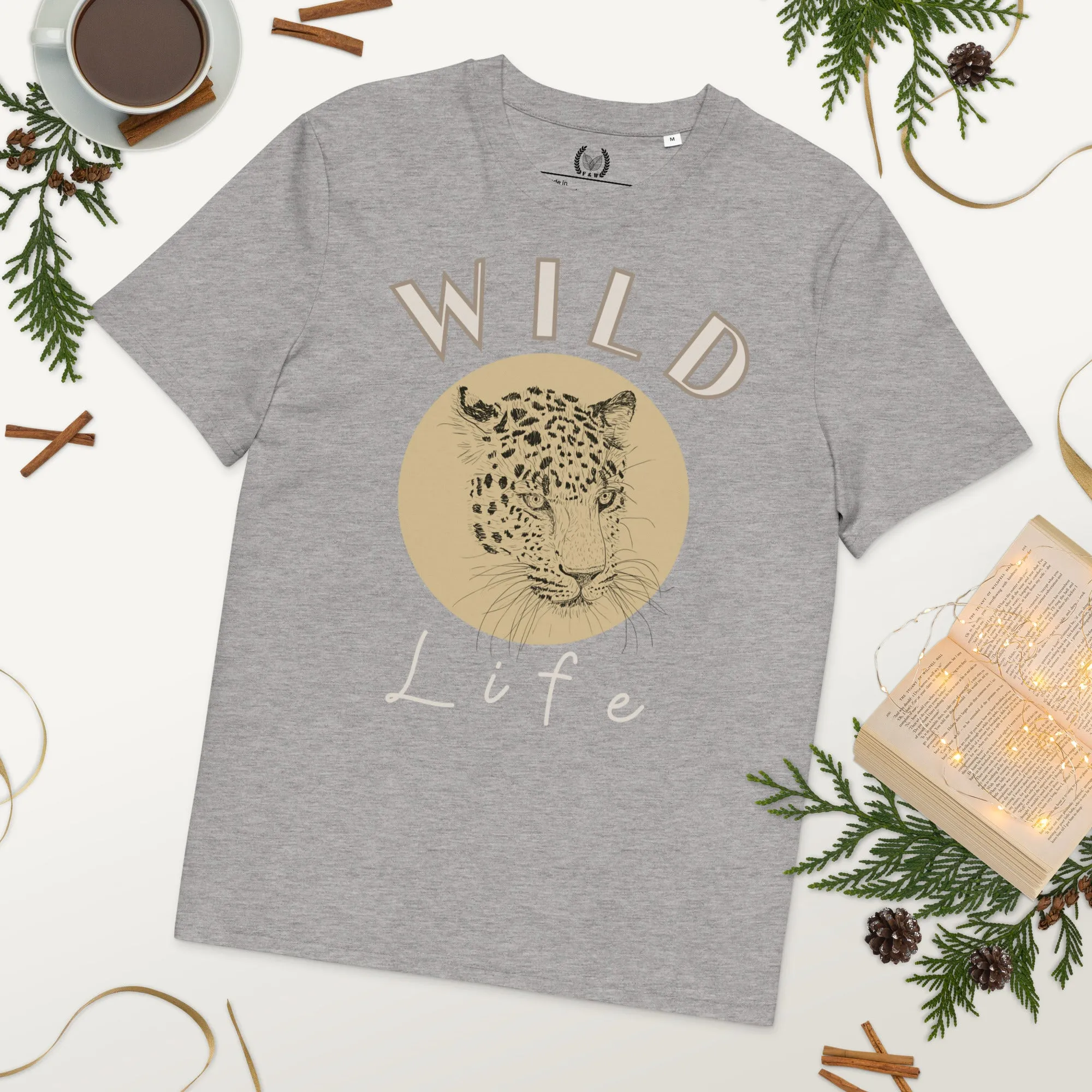 Leopard Graphic Organic Tee - “Wild Life” Quote