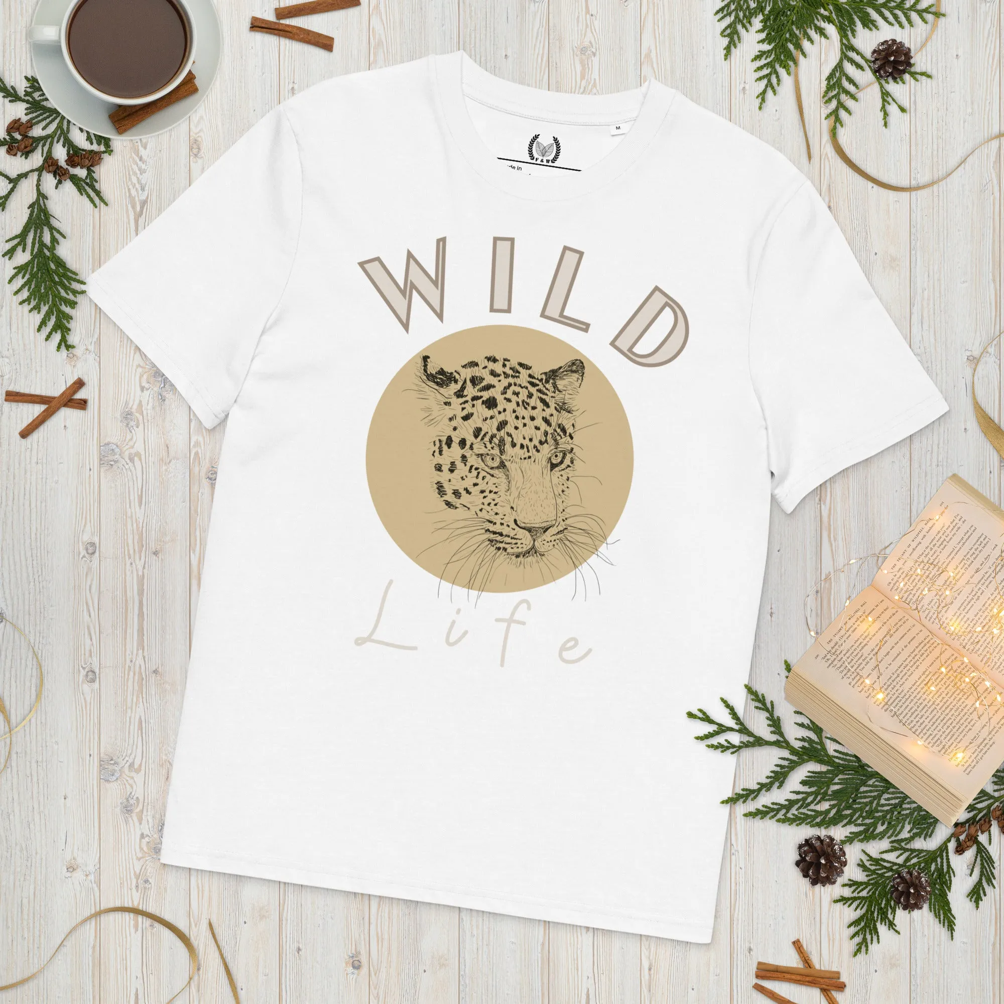 Leopard Graphic Organic Tee - “Wild Life” Quote