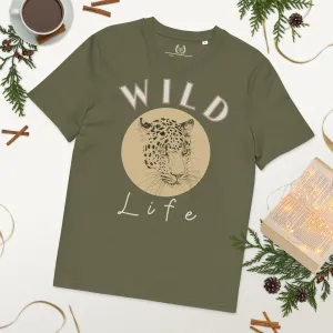 Leopard Graphic Organic Tee - “Wild Life” Quote