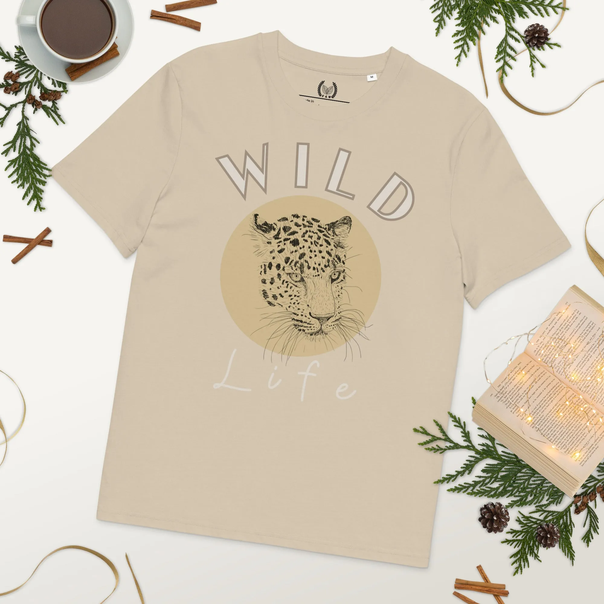 Leopard Graphic Organic Tee - “Wild Life” Quote