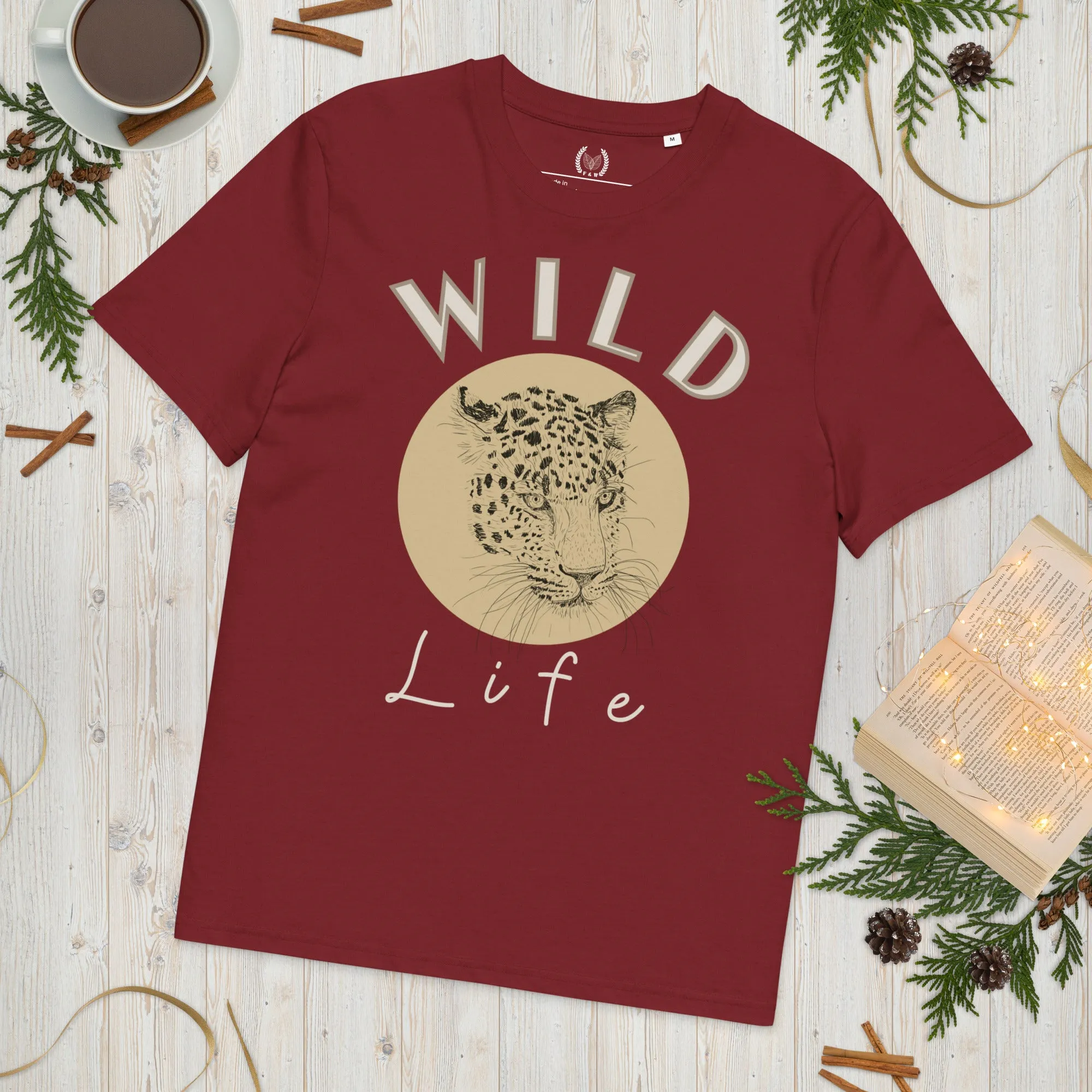 Leopard Graphic Organic Tee - “Wild Life” Quote