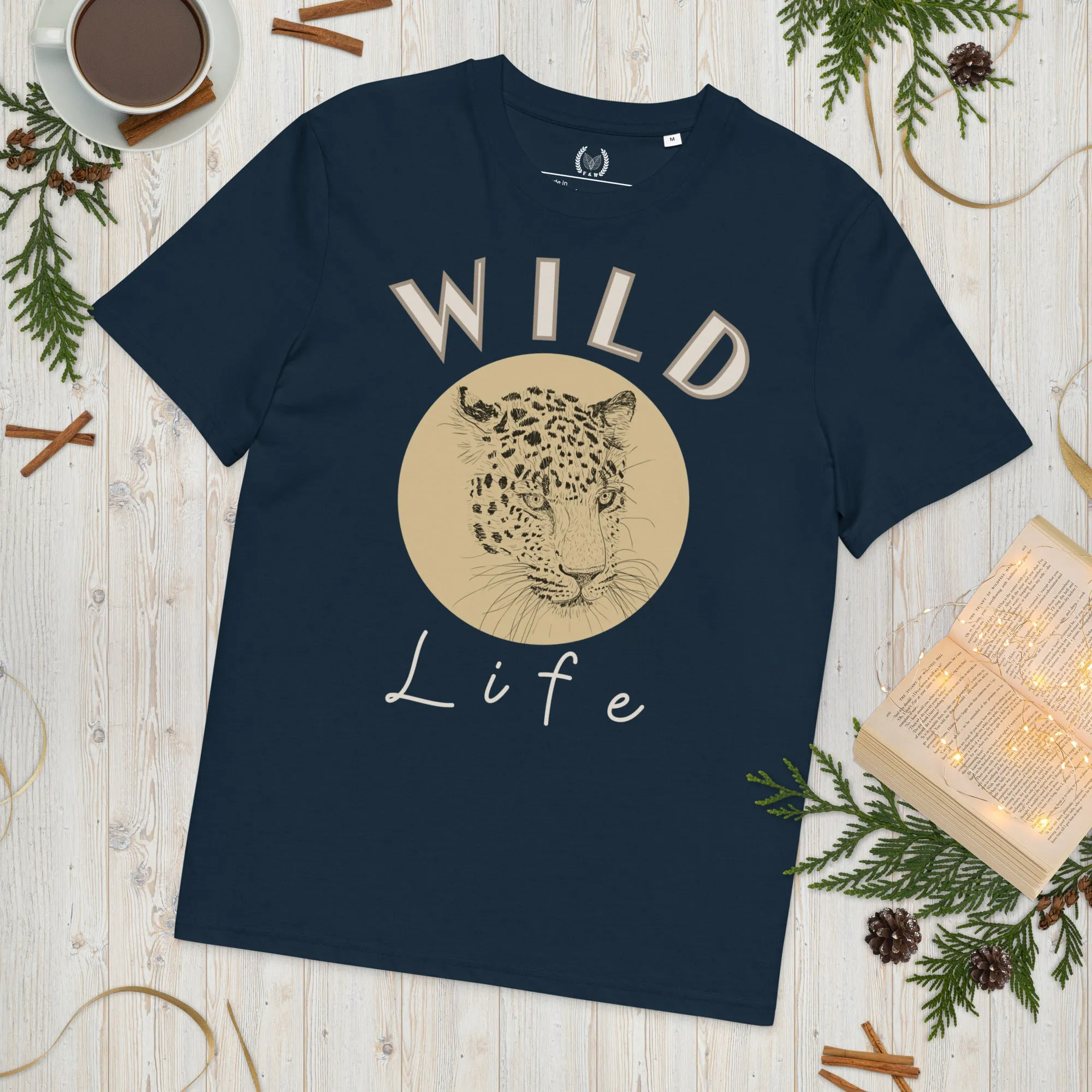 Leopard Graphic Organic Tee - “Wild Life” Quote