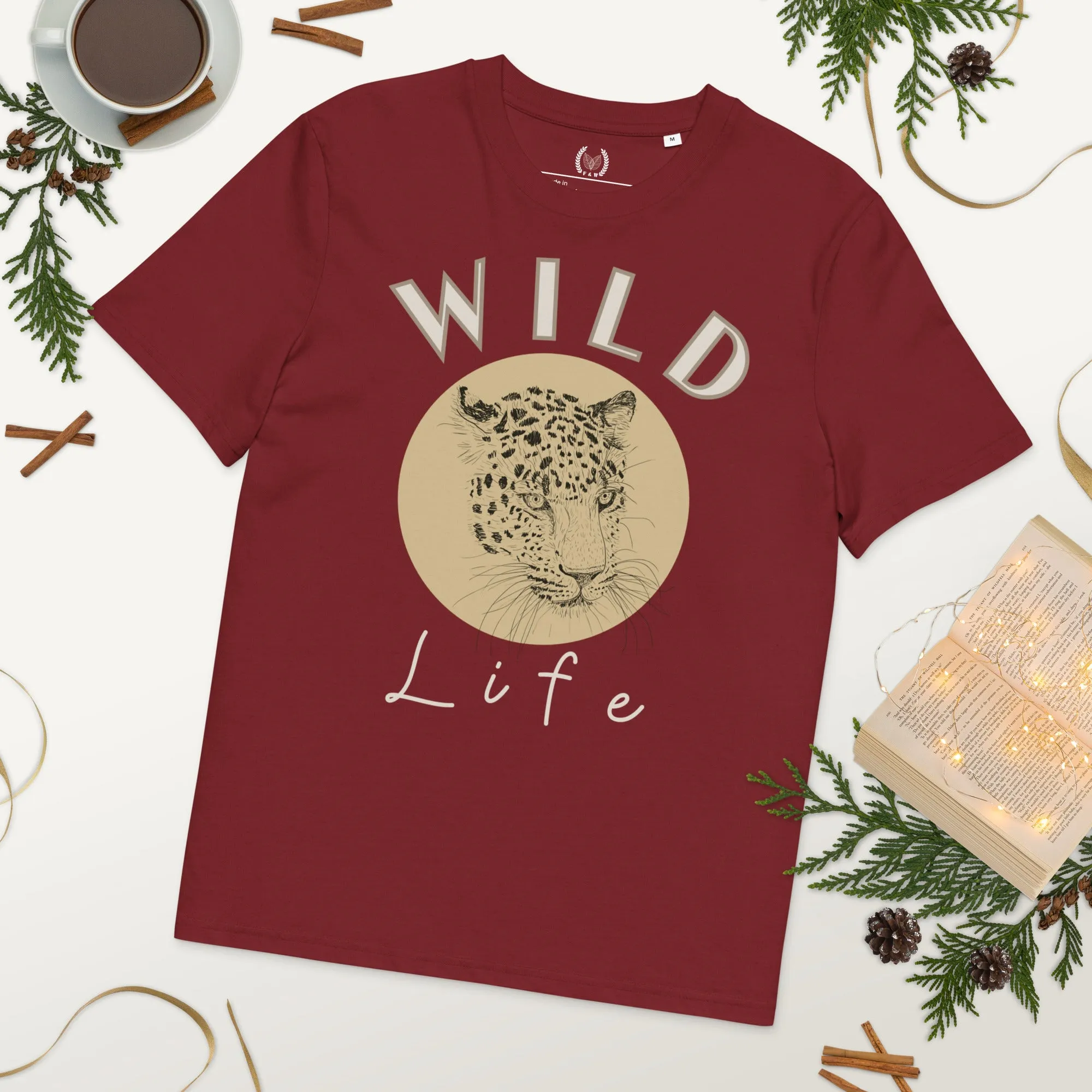 Leopard Graphic Organic Tee - “Wild Life” Quote