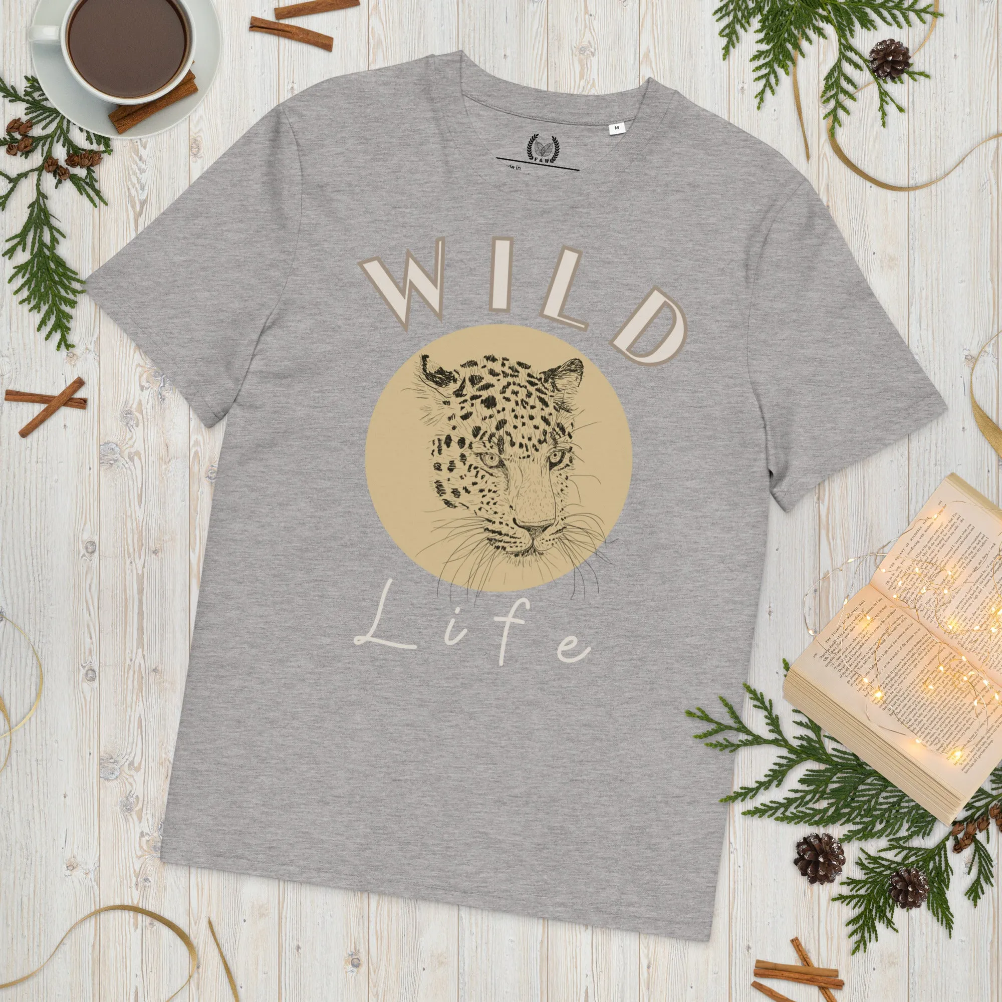 Leopard Graphic Organic Tee - “Wild Life” Quote