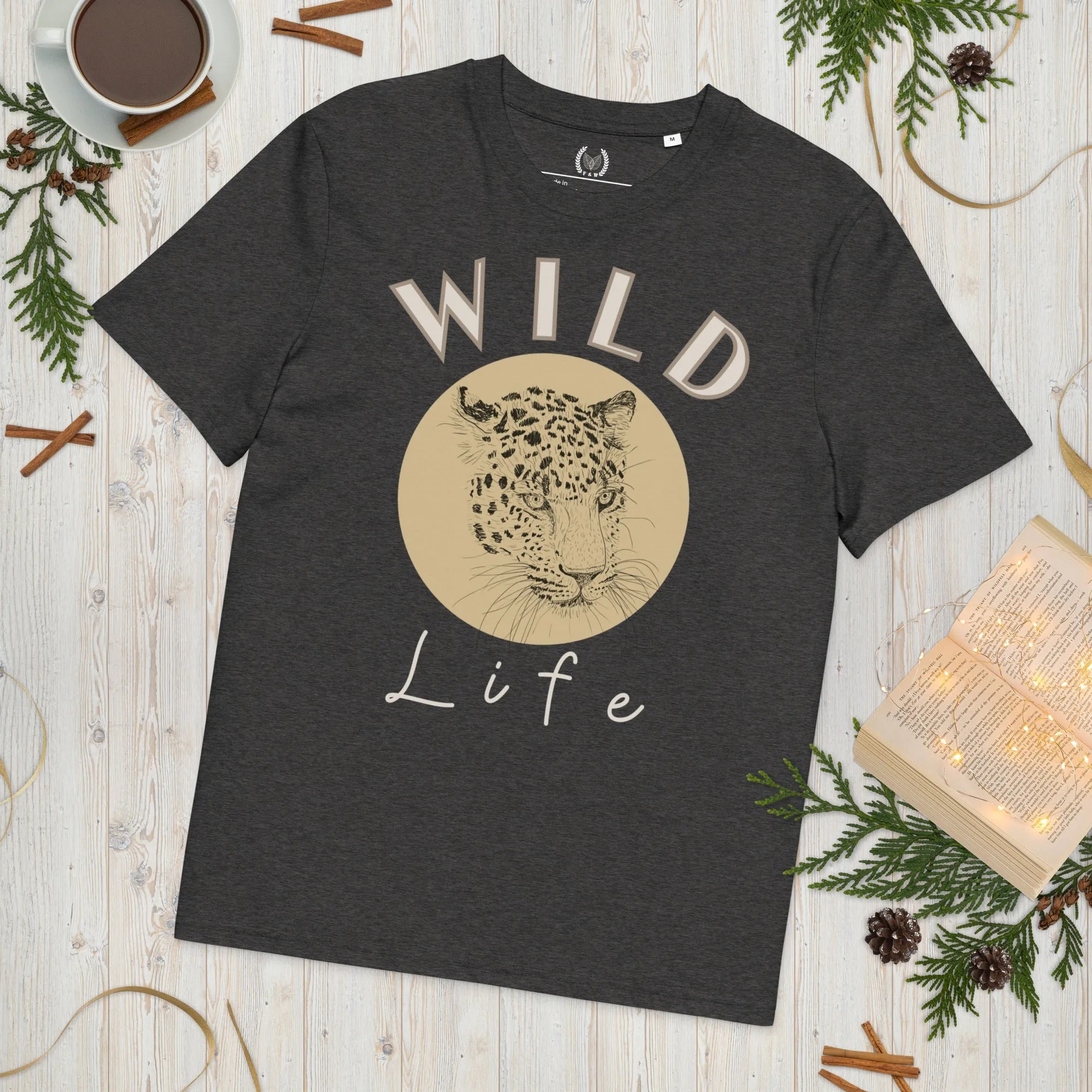 Leopard Graphic Organic Tee - “Wild Life” Quote