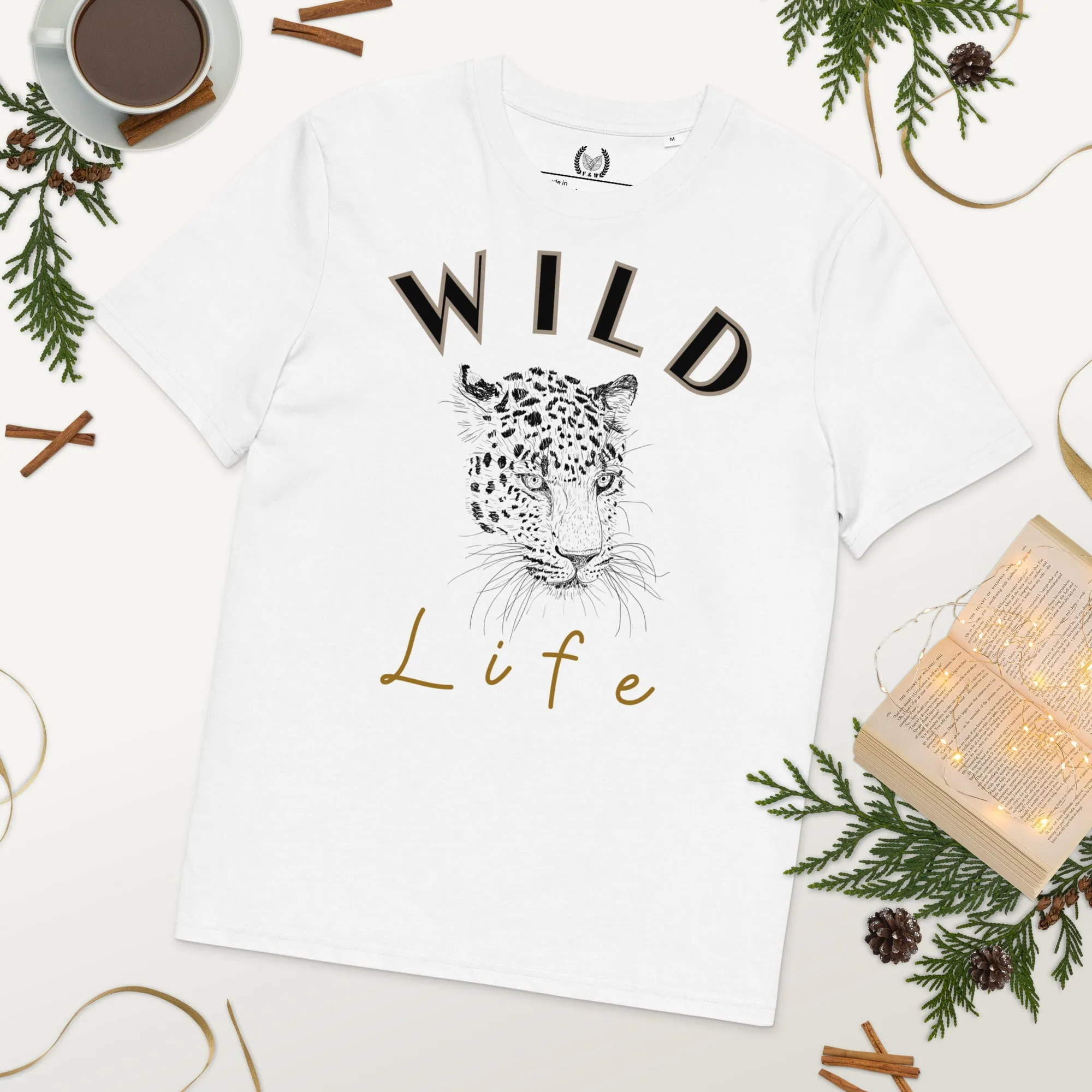 Leopard Graphic Organic Tee - “Wild Life” Quote