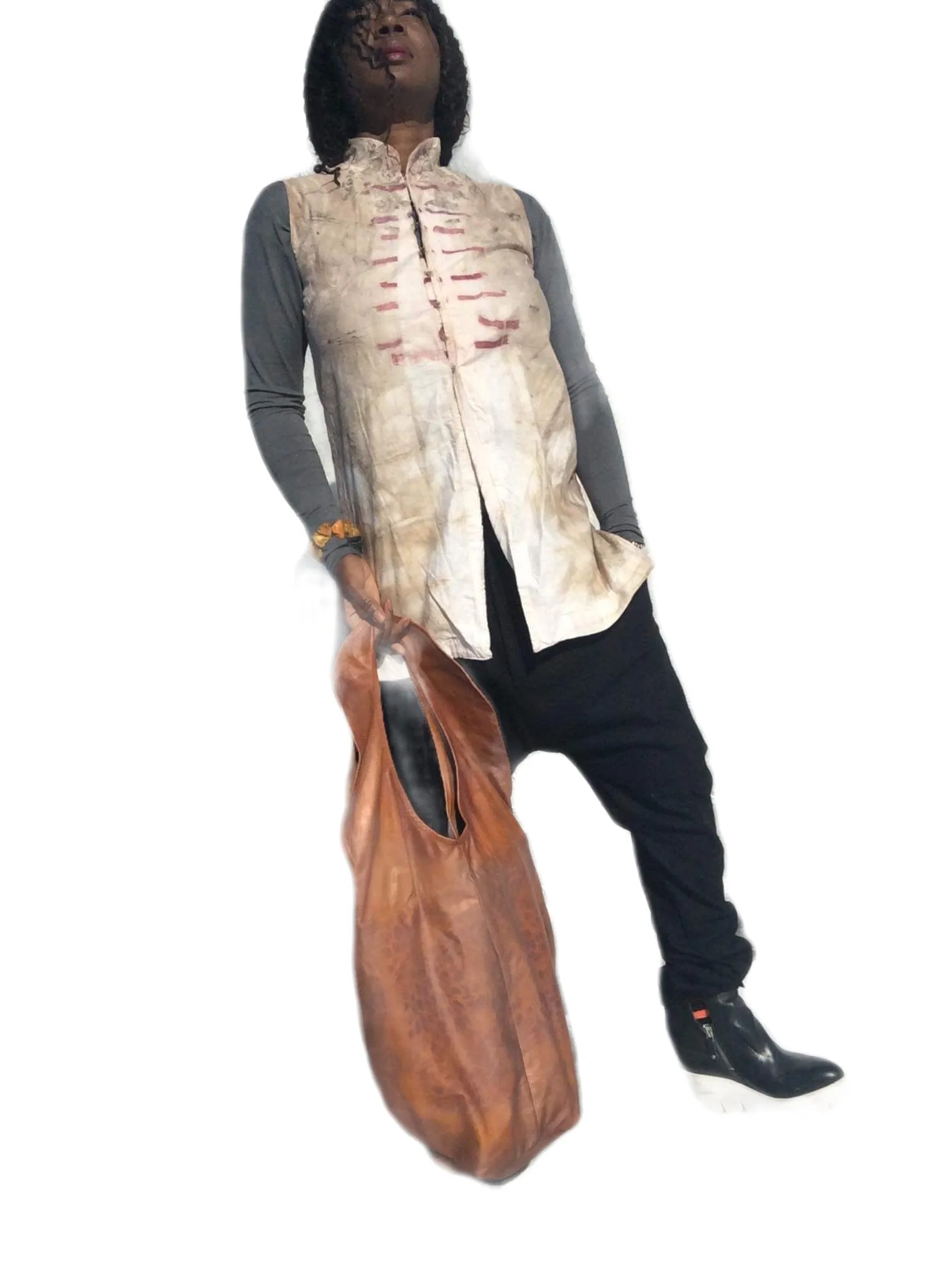 Light weight leather Shoulder    Bag