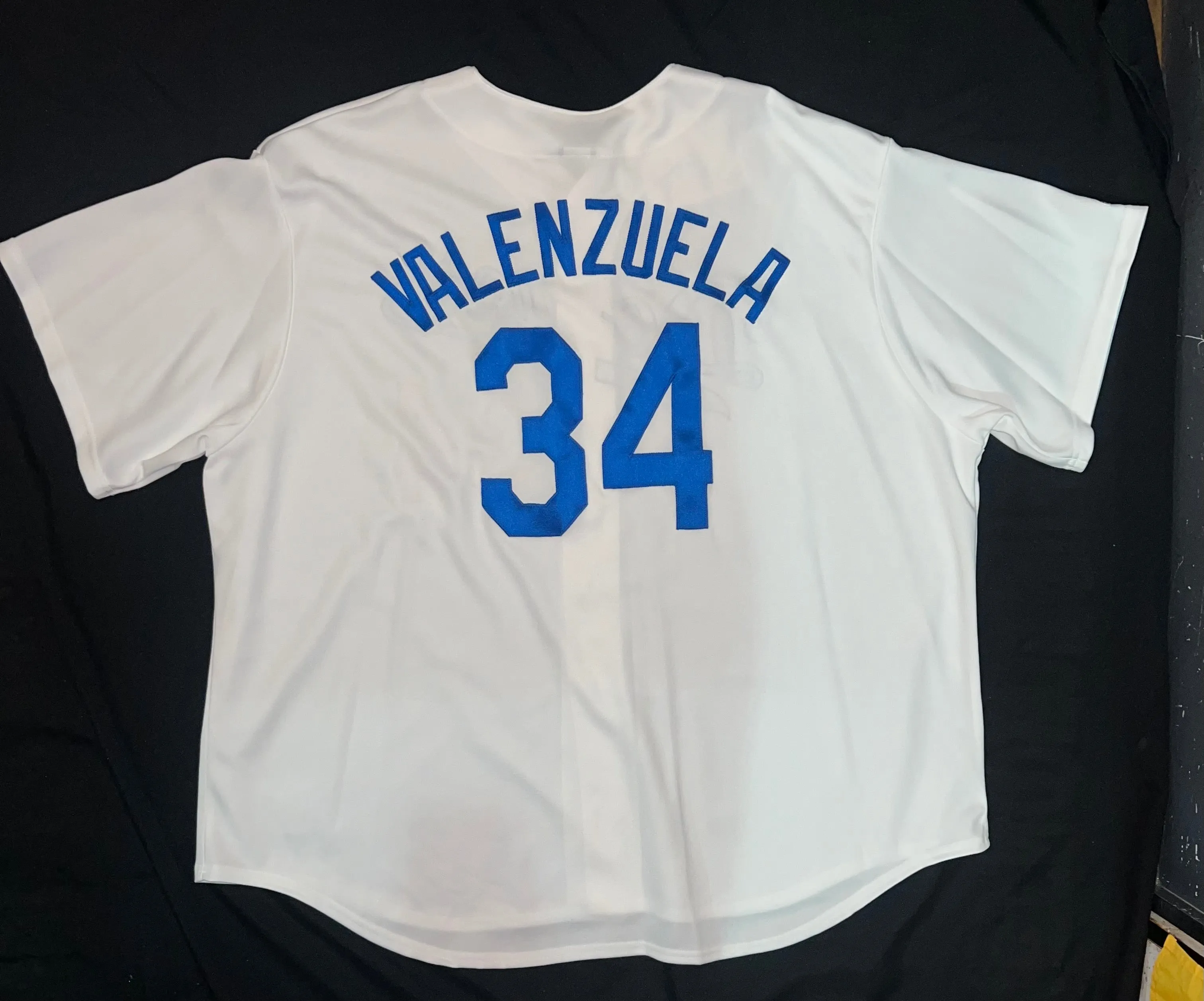 Los Angeles Dodgers MLB Majestic Genuine Merchandise #34 Valenzuela Big & Tall White Men Jersey