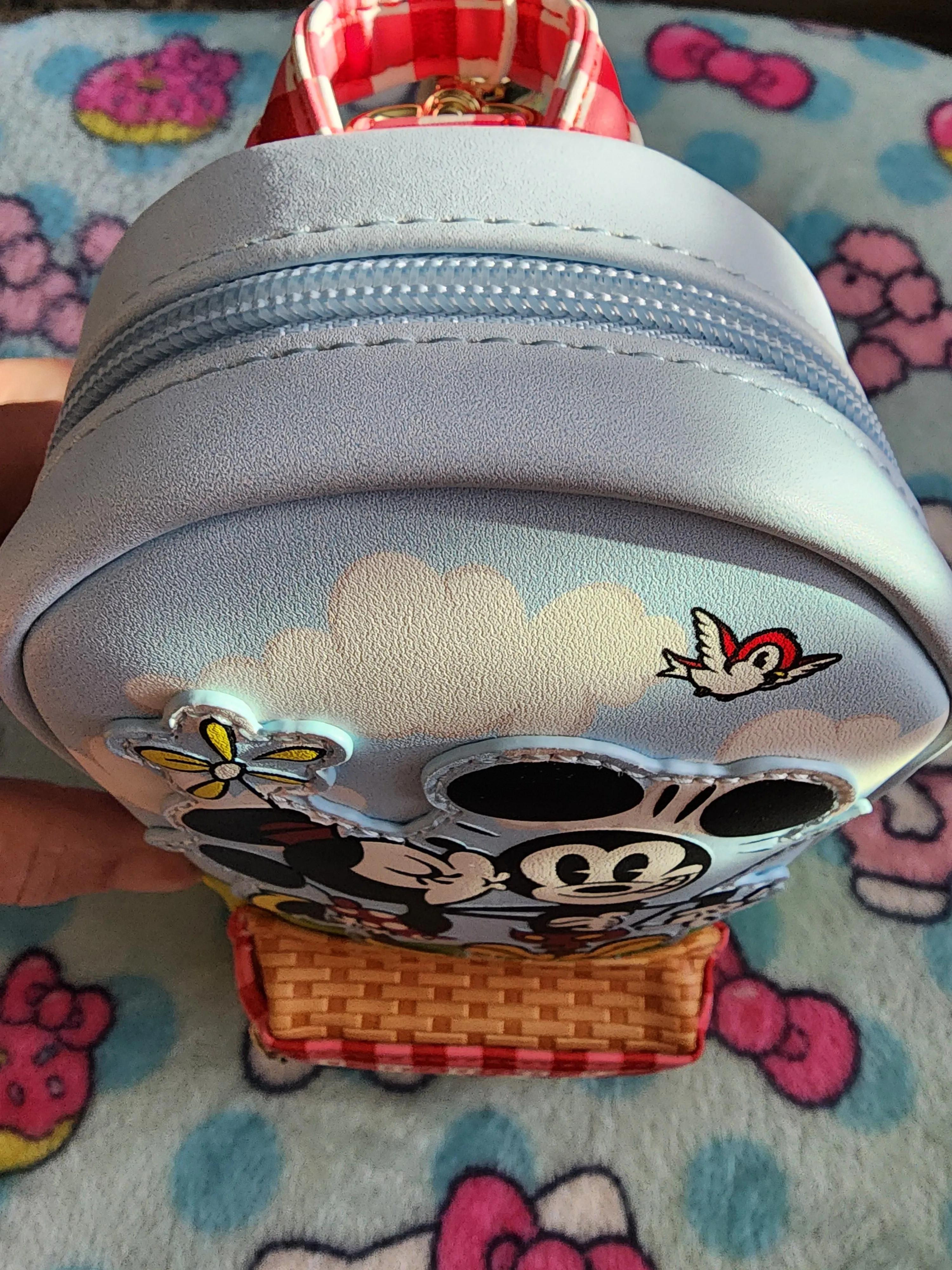 Loungefly Disney Mickey and Minnie Mouse Picnic Mini Backpack Pencil Case Bag