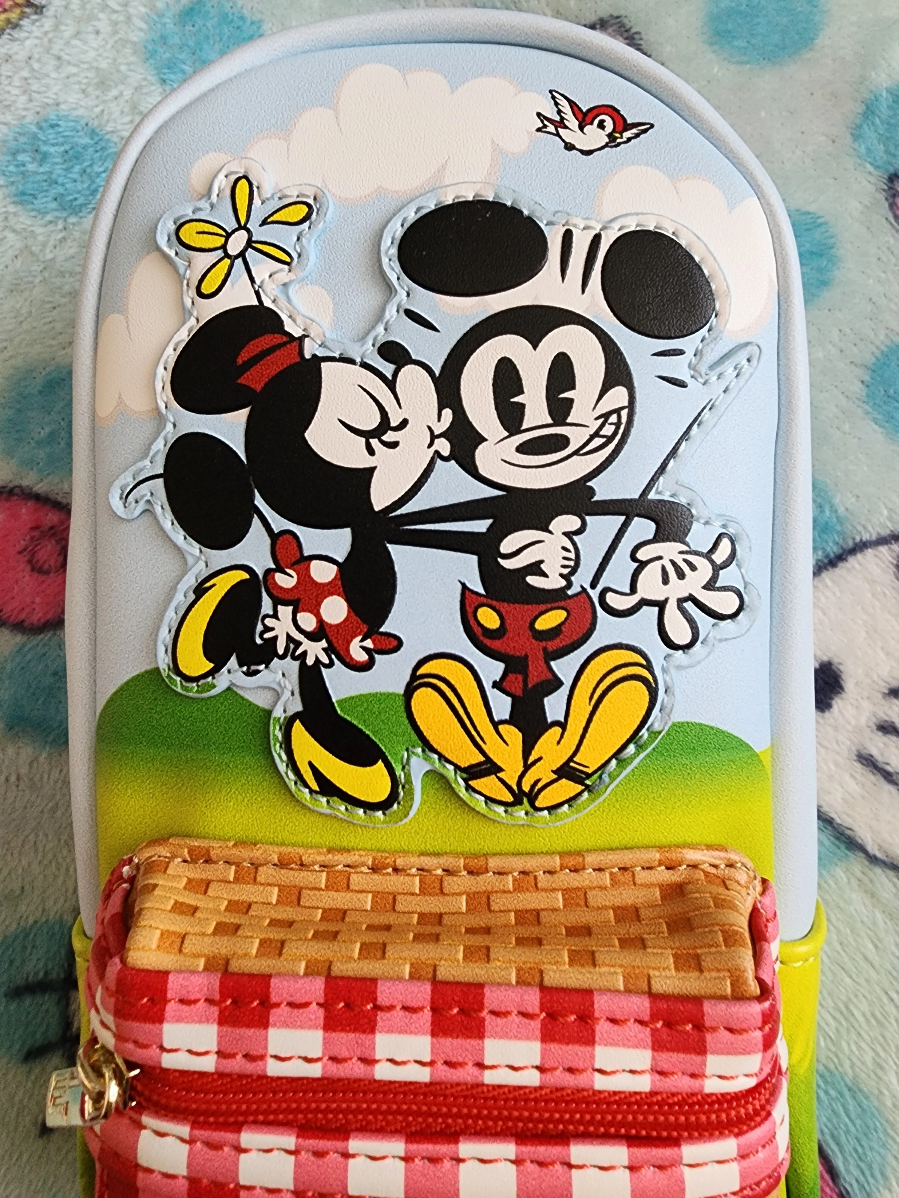 Loungefly Disney Mickey and Minnie Mouse Picnic Mini Backpack Pencil Case Bag