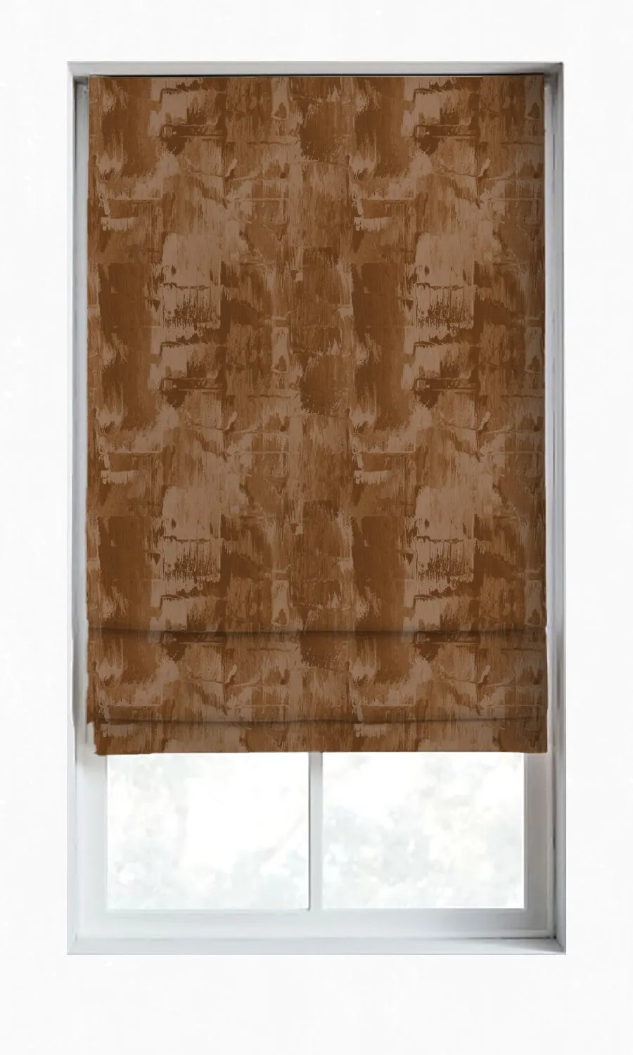 'Lucent Brass' Room Darkening Striped Bespoke Roman Shades (Brown)