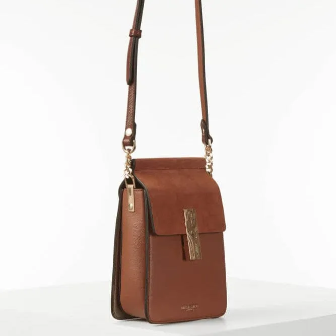 Luella Grey Tasmin Phone Crossbody Bag in Conker