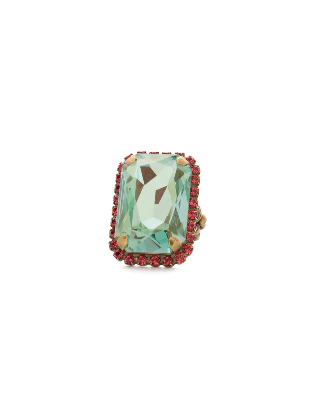 Luxurious Emerald-Cut Cocktail Ring - RBT69AGPOP
