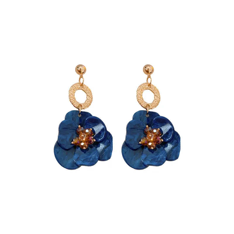 Luxurious Flower Geometric Flower Plastic Electroplating Earrings