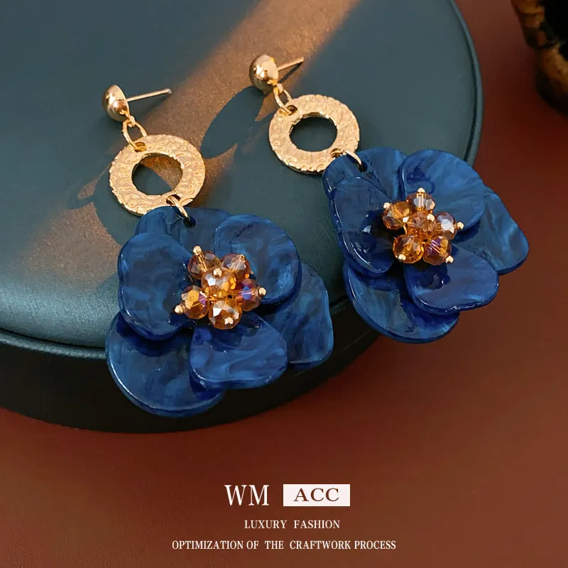 Luxurious Flower Geometric Flower Plastic Electroplating Earrings