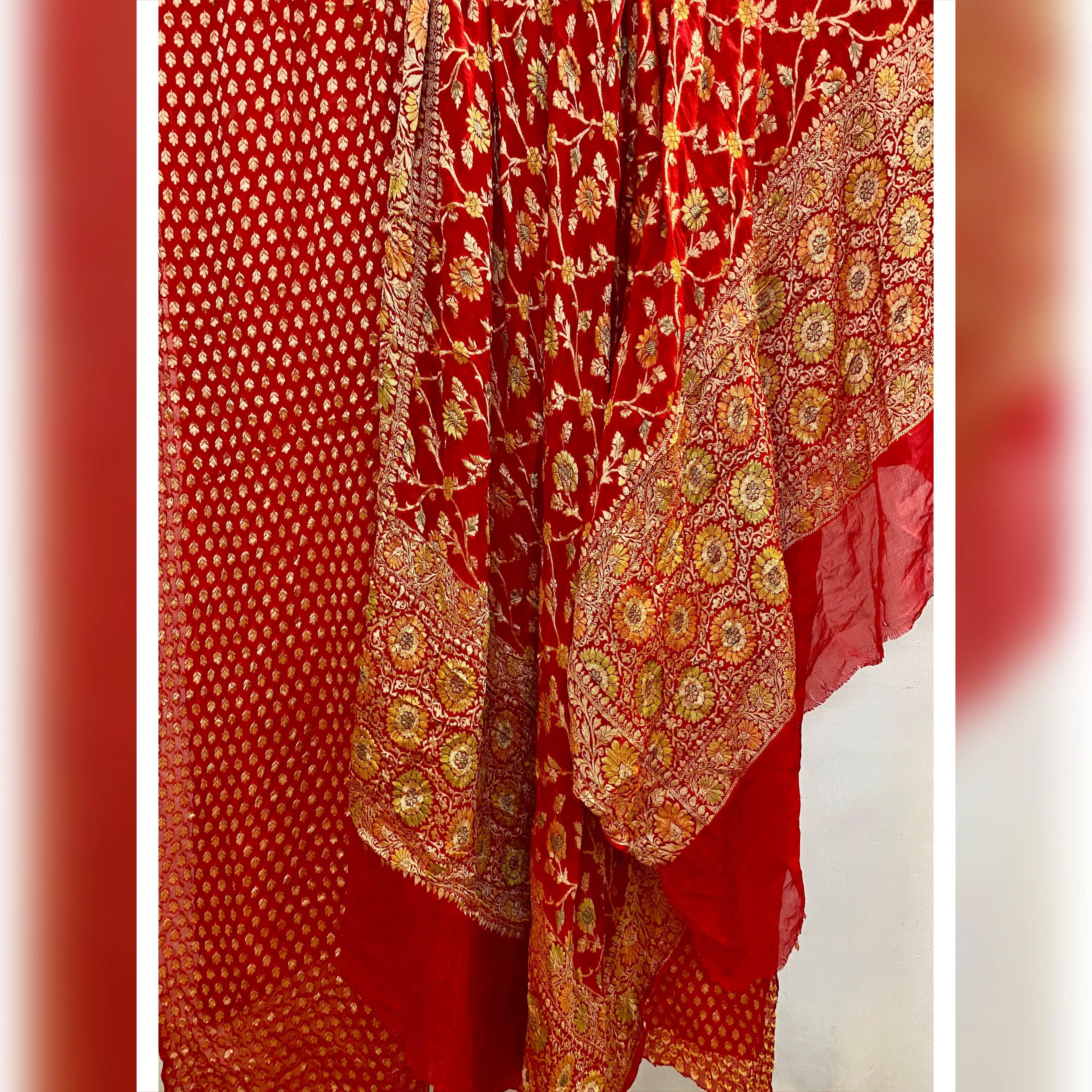 Luxurious Handwoven Dress Material in Red
