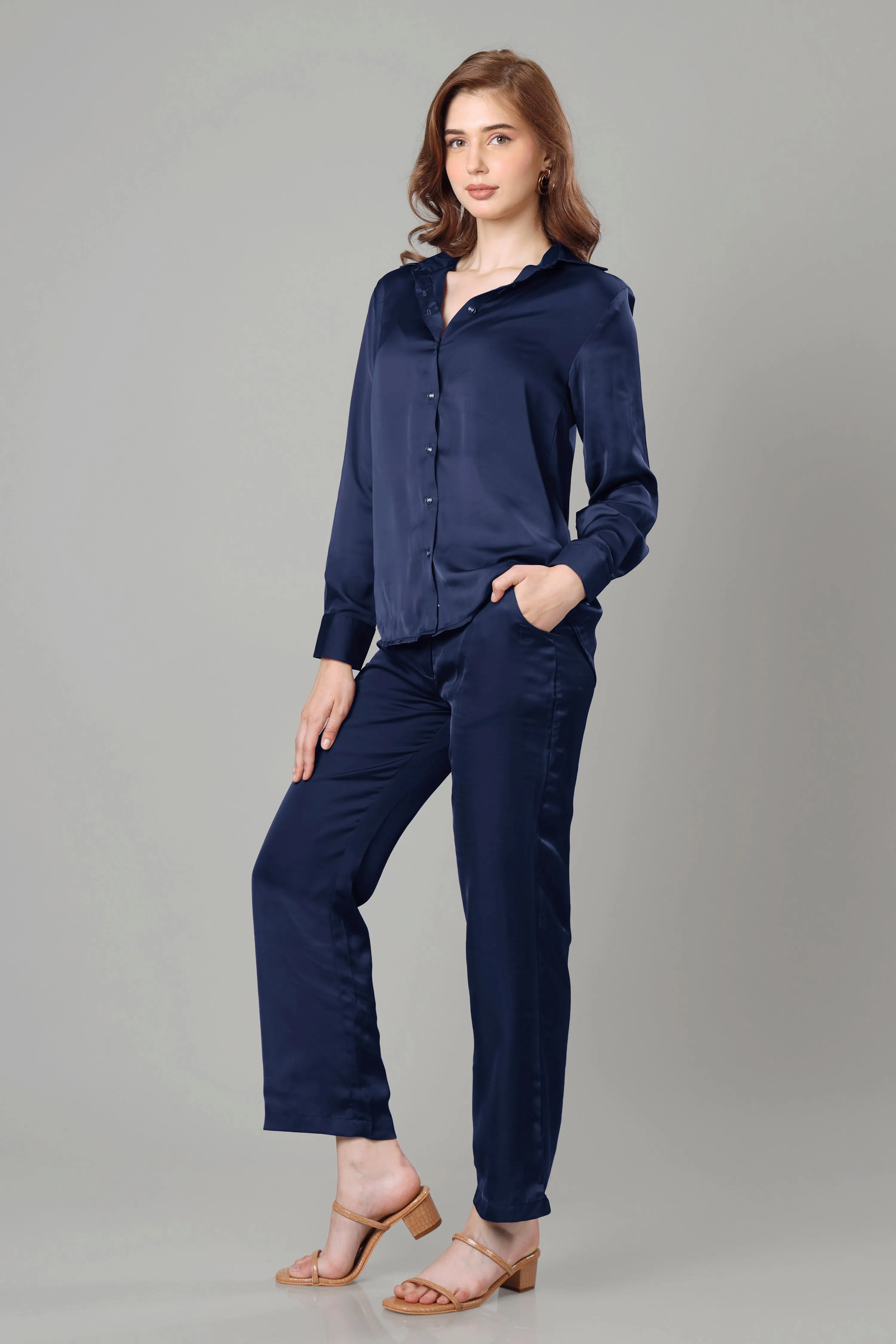 Luxurious Navy Blue Co-Ord Set For Women
