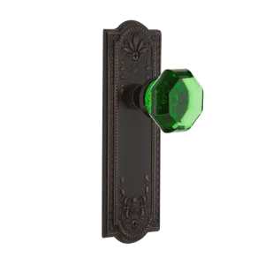 Meadows Long Plate with Emerald Waldorf Knob in Timeless Bronze