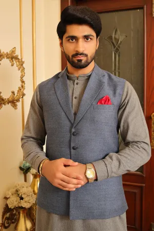 Men Stylish Waistcoat Blue