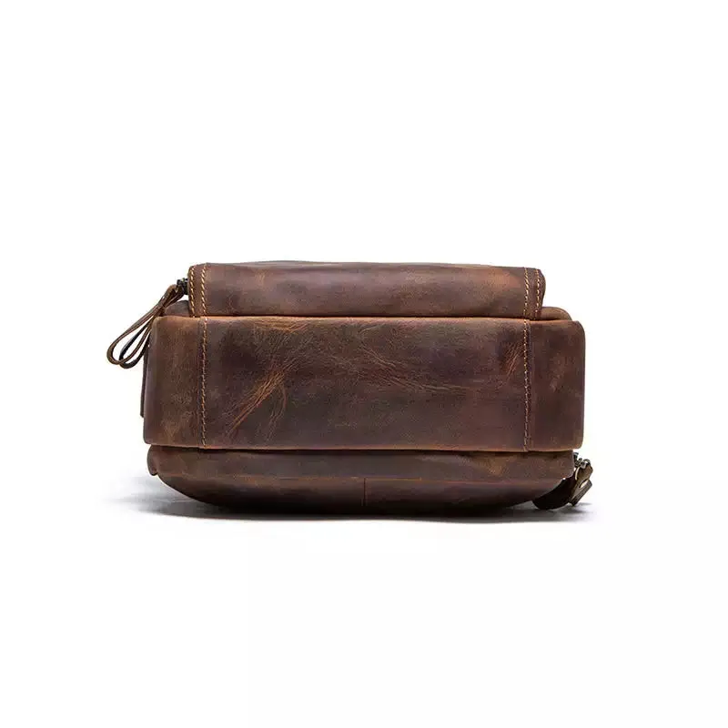 Men's Crazy Horse Leather Crossbody Bag