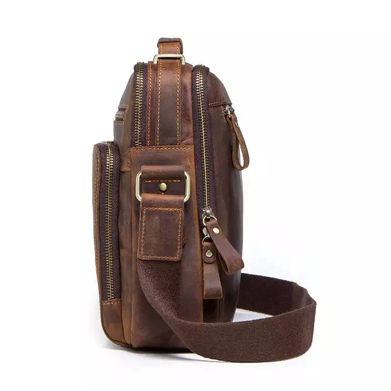 Men's Crazy Horse Leather Crossbody Bag