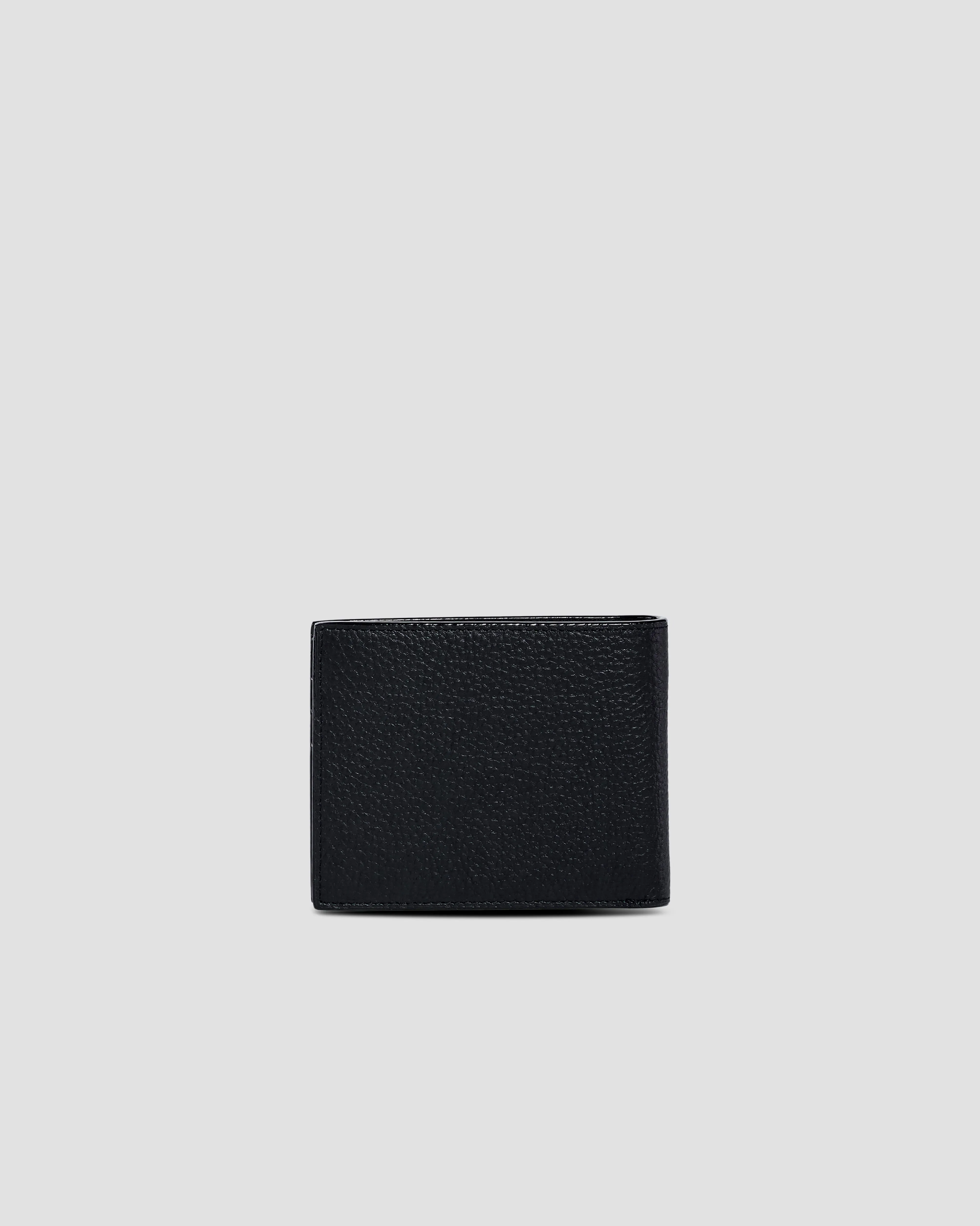 Metal Brand Embellished Bifold Wallet - Three Slots