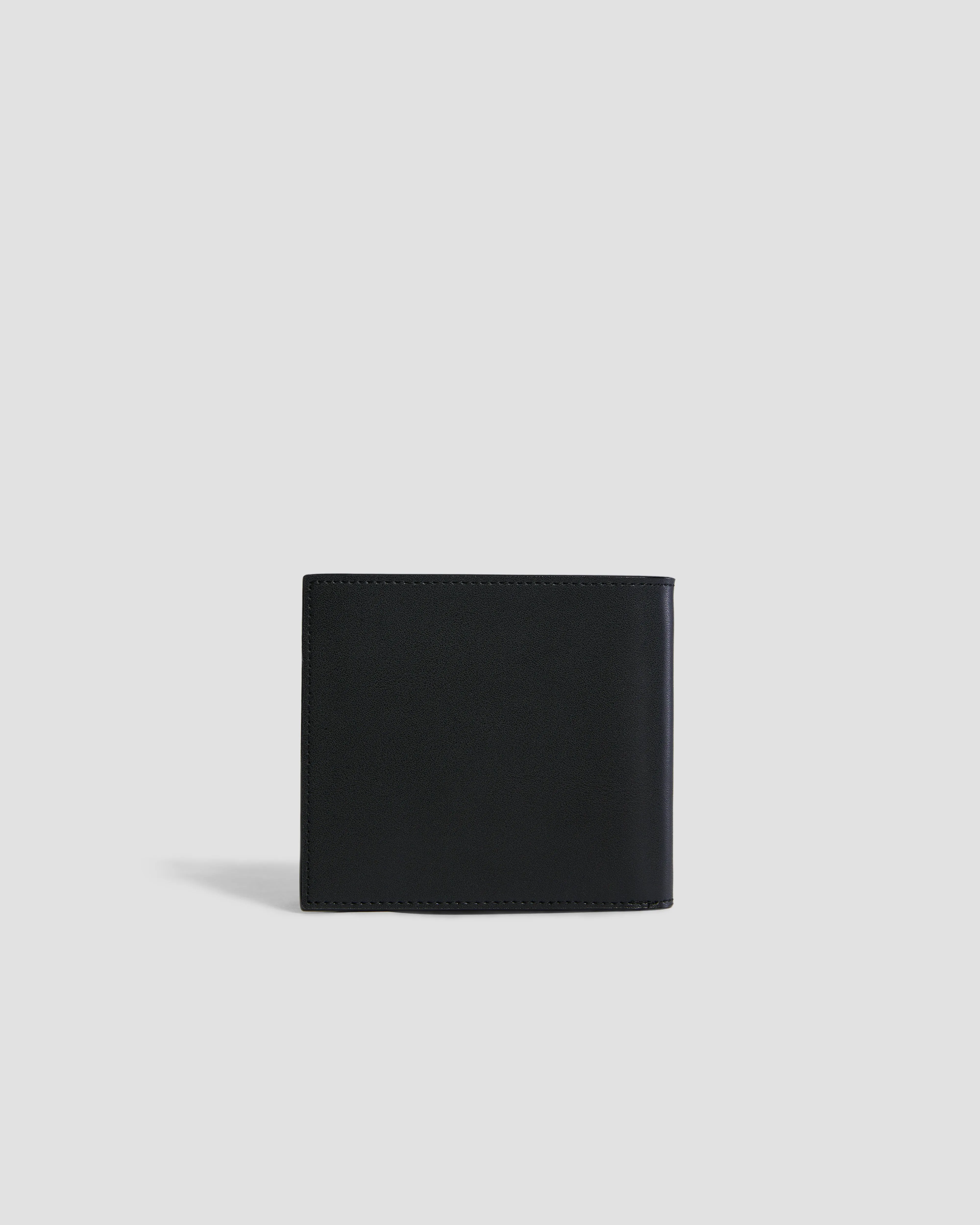 Metal Brand Embossed Bifold Wallet - Four Slots