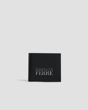 Metal Brand Embossed Bifold Wallet - Four Slots