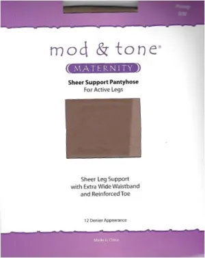Mod & Tone Maternity Sheer Pantyhose 12 Denier-1100 MTY