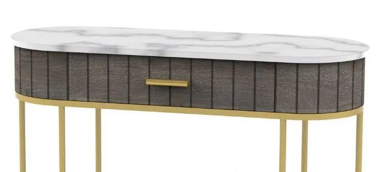 Modern Luxurious Console Table with White Marble Top