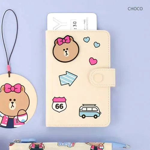Monopoly Line Friends No Skimming Passport Holder Choco
