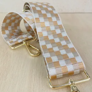 Neutral Checked Bag Strap