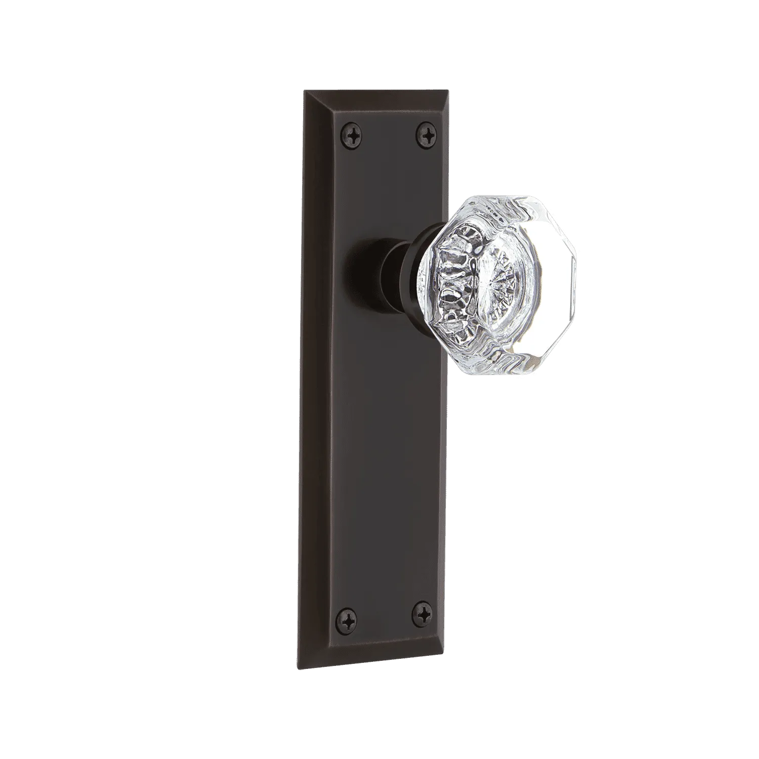 New York Long Plate with Waldorf Knob in Timeless Bronze
