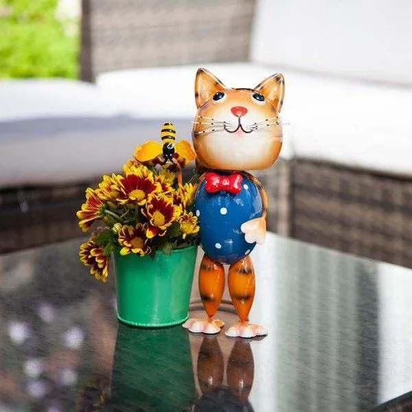 Novelty Cat & Dog Animal Garden Metal Plant Pot (Plant Pot Pets)