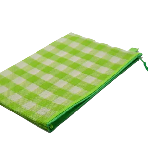 NYLON ZIPPER BAG CHECKED MESH DESIGN-A4