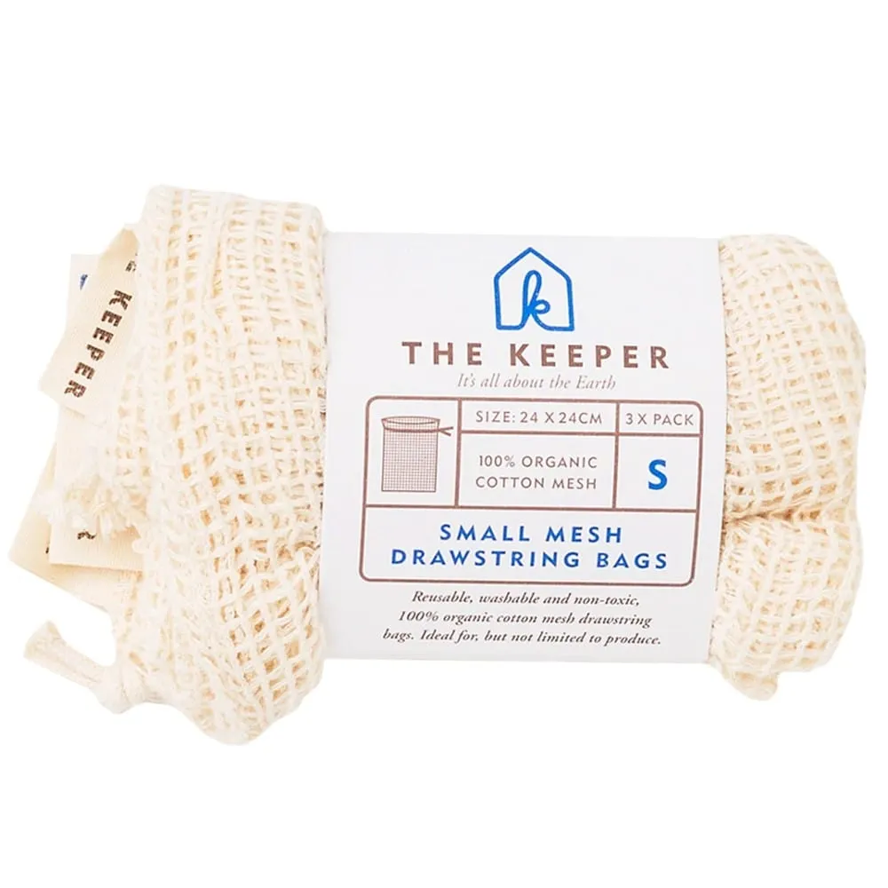 Organic Cotton Mesh Produce Bags - Set of 3 Small