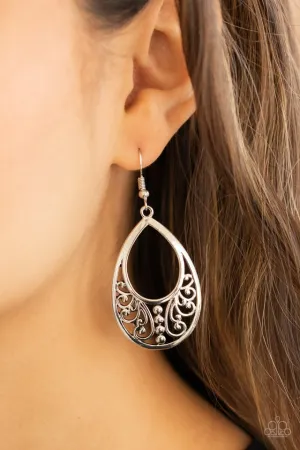 Paparazzi Earring ~ Stylish Serpentine - Silver