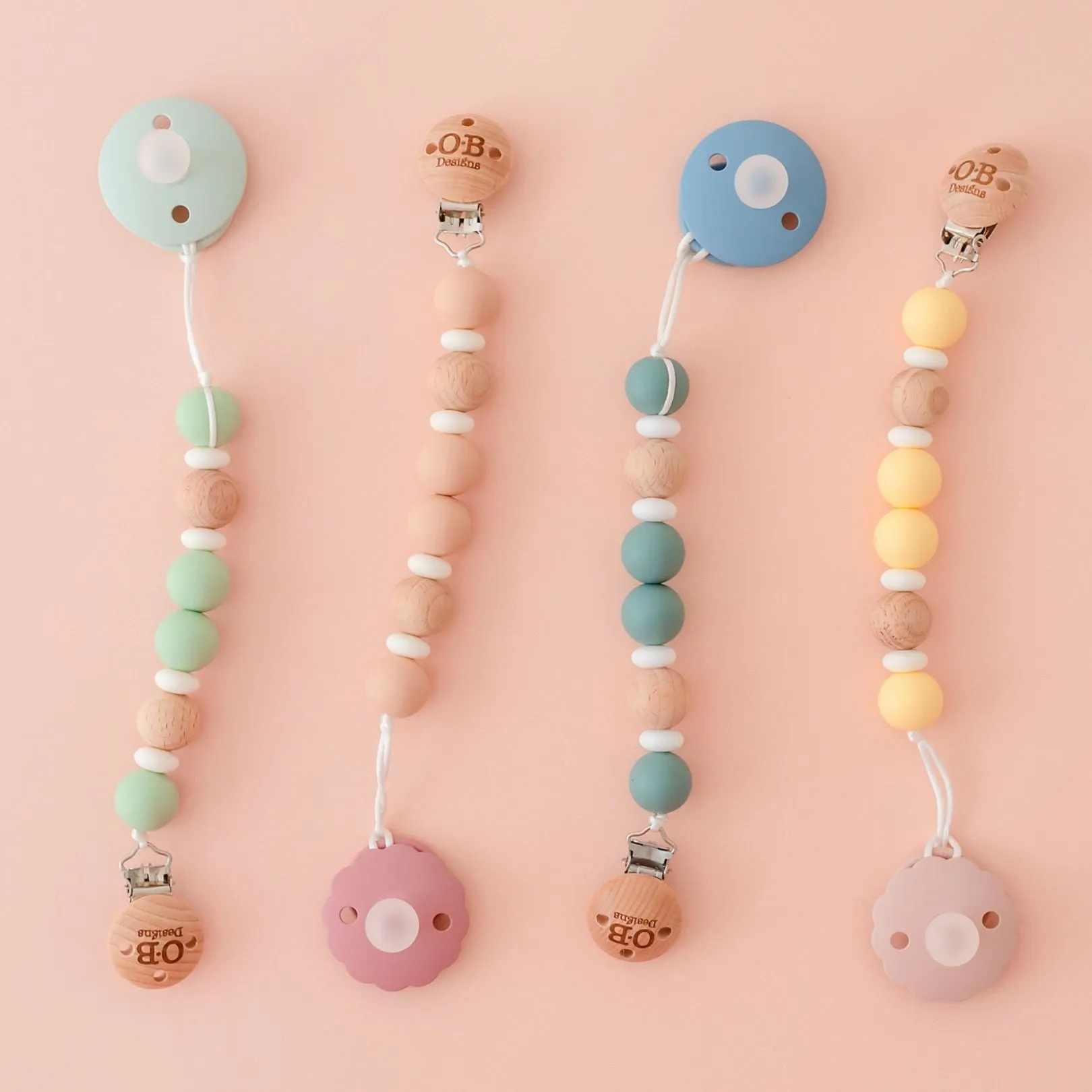 Peach Pink Eco-Friendly Pacifier Chain