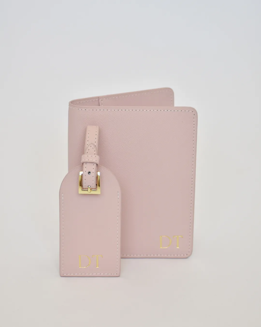 Personalised Leather Passport Holder- Pink