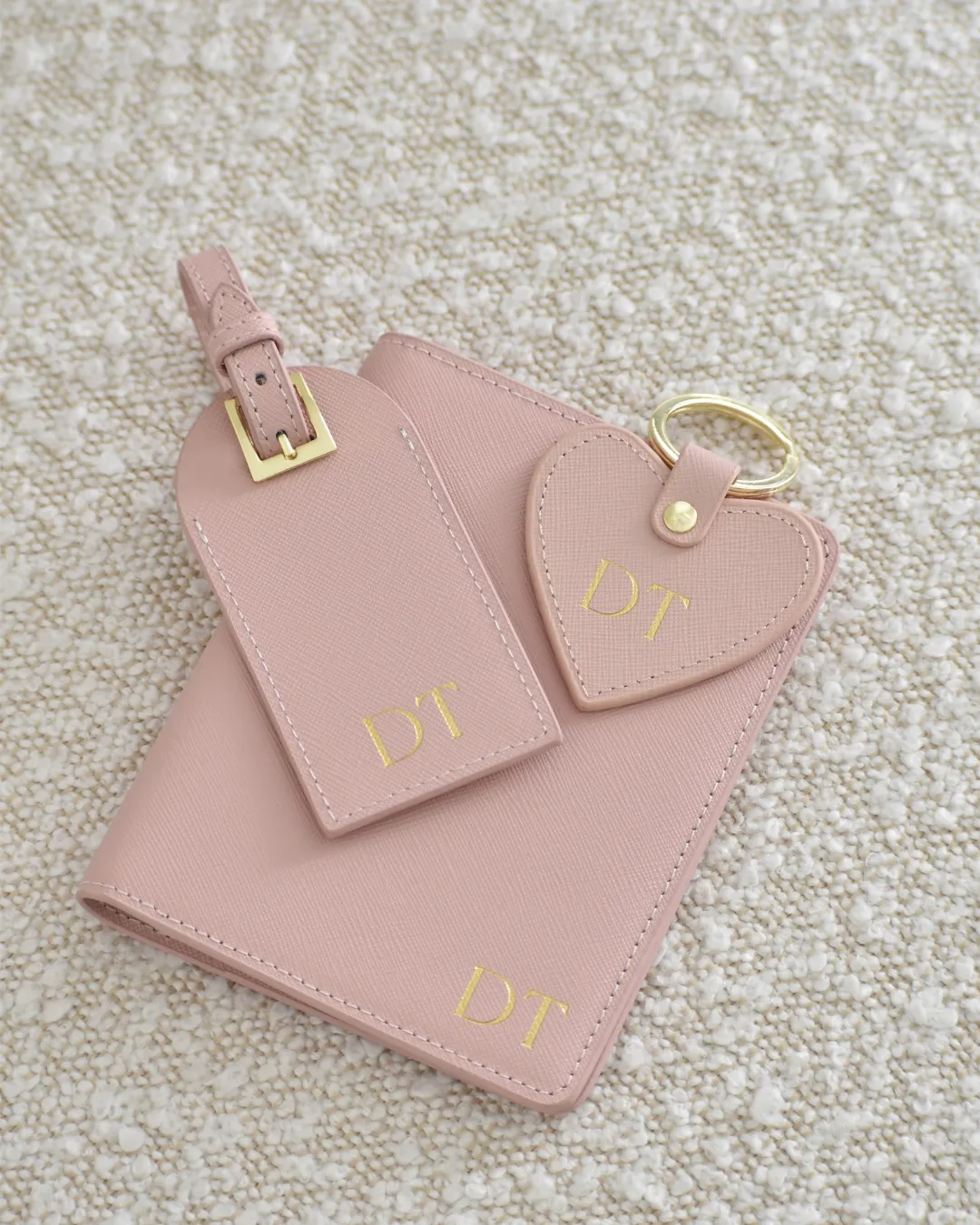 Personalised Leather Passport Holder- Pink