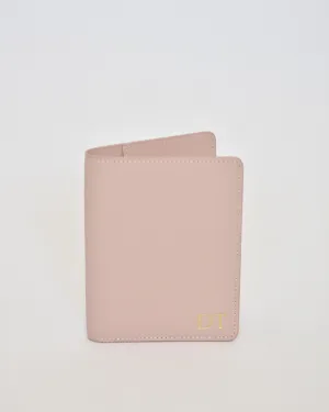 Personalised Leather Passport Holder- Pink
