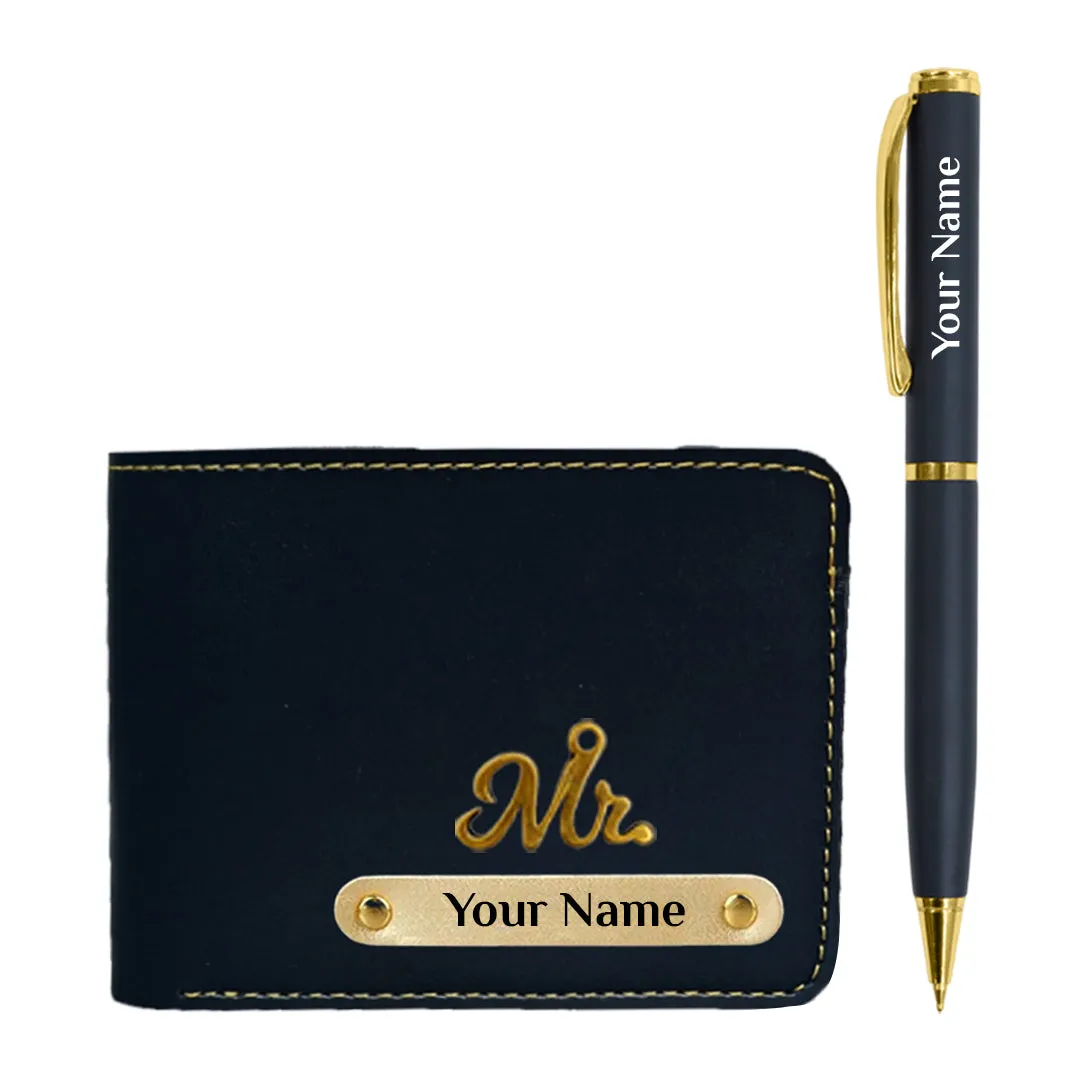 Personalized Wallet & Pen Set with Charm - Elegant Gifts for Men