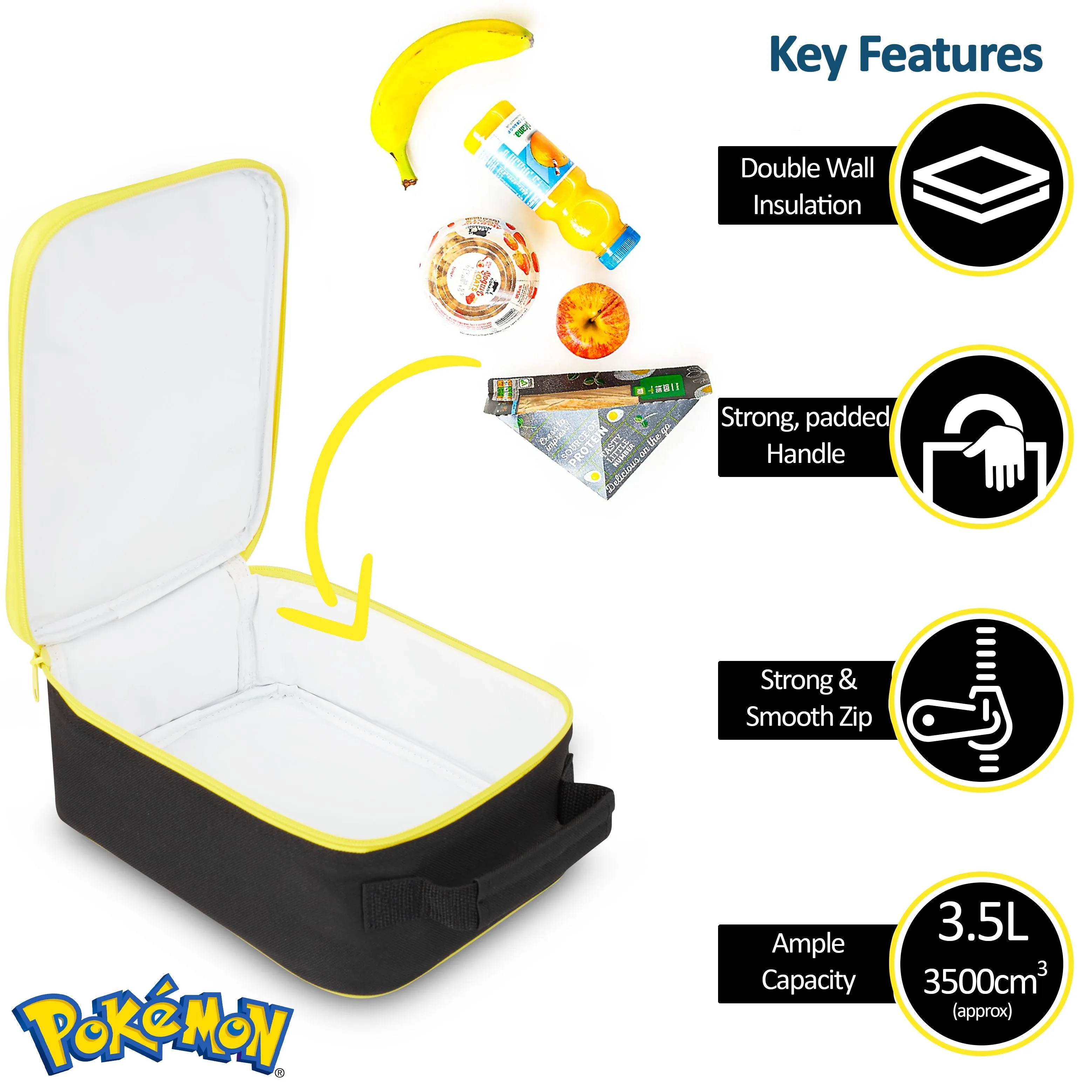 Pokemon Lunch Box, Lunch Bags for Kids, Insulated Lunch Boxes for School