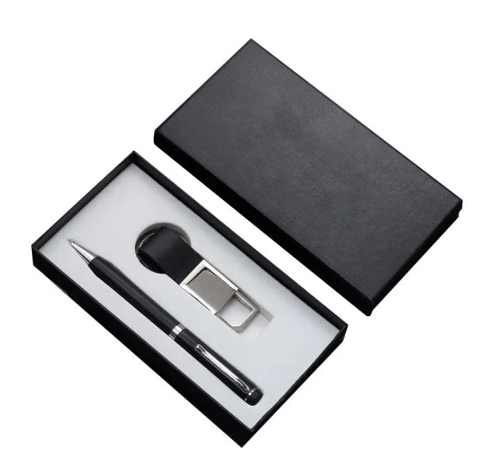 PU leather Keychain with Pen Gift Set