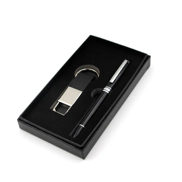 PU leather Keychain with Pen Gift Set