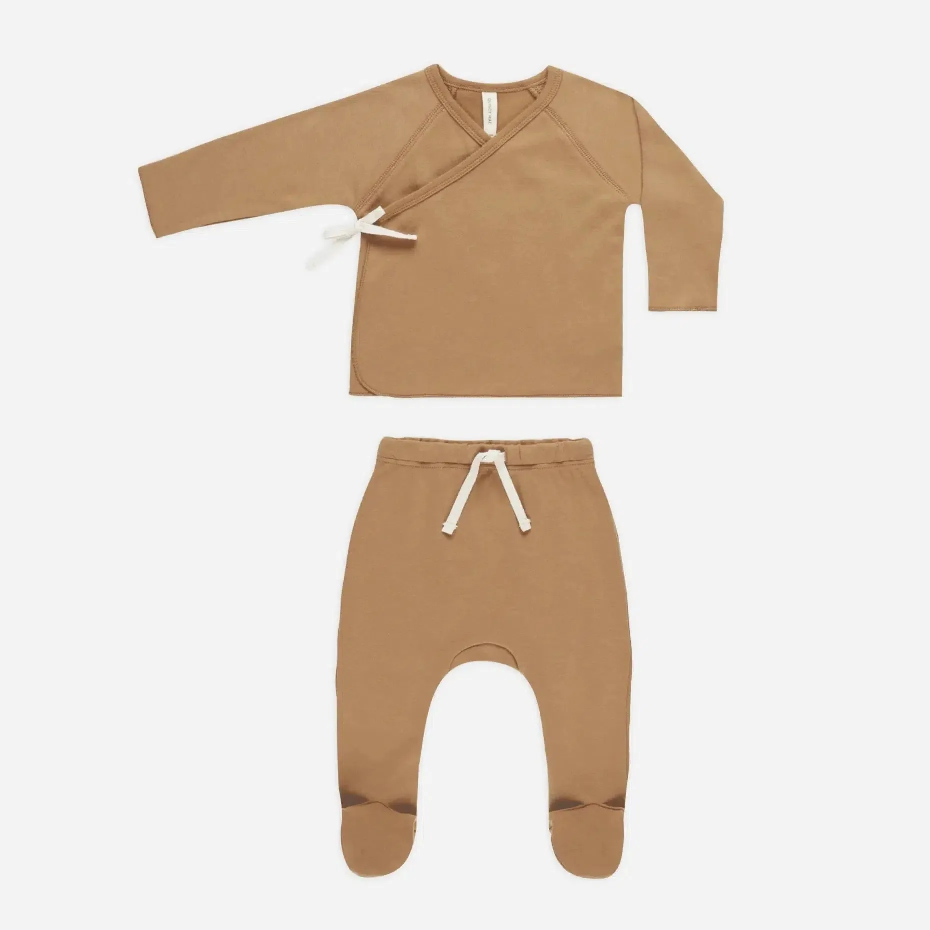 Quincy Mae - Organic Wrap Top   Pant Set - Golden